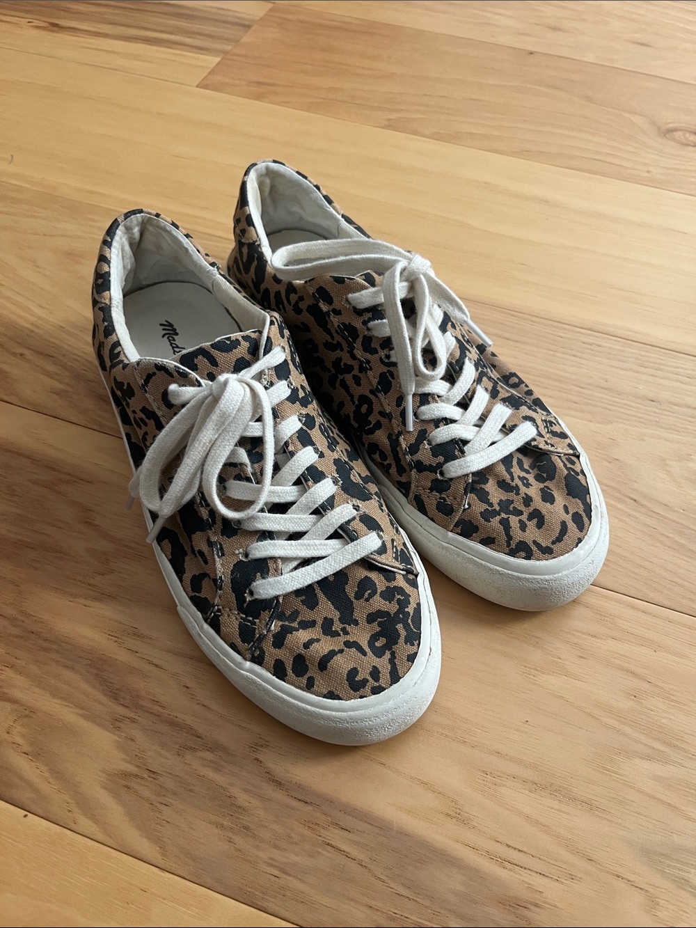 Madewell Leopard-Print Canvas Sneakers in Brown and Black